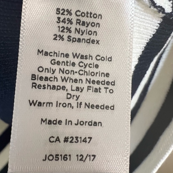 Talbots Black & White Stripe Petite Nautical Elbow Sleeve Sweater Size: MP - Picture 6 of 7